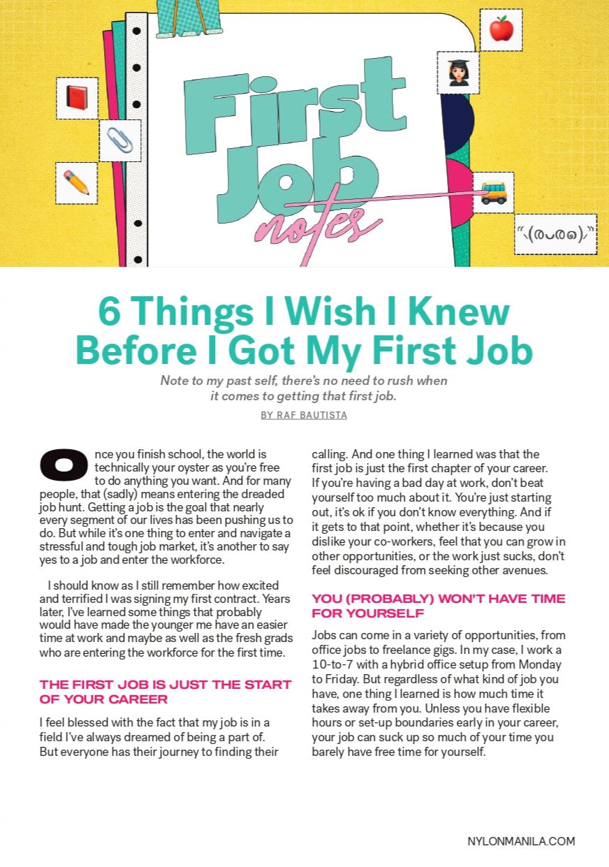 NYLON MANILA MYZINE: THE FIRST JOB ISSUE